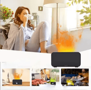 Umidificador com efeito de chama