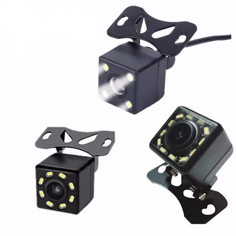 Wide Angle HD Car Rearview Camera, Veículo Backup Câmera reversa, Vídeo de visão traseira, 12 LED Night Vision, Câmera de estacionamento