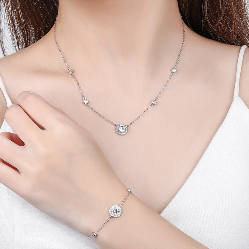 Colar Moissanite 1CT em Prata Esterlina S925