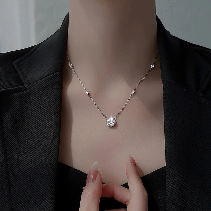 Colar Moissanite 1CT em Prata Esterlina S925