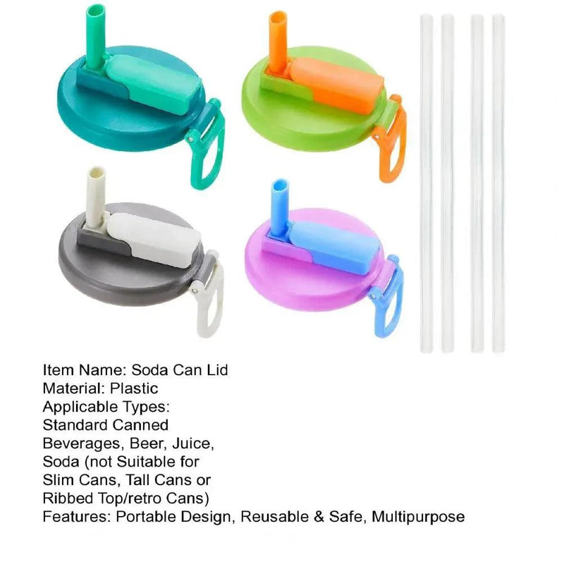 Tampas de Silicone Reutilizáveis para Latas de Refrigerante com Canudos – Solução Prática e Sustentável para Suas Bebidas!