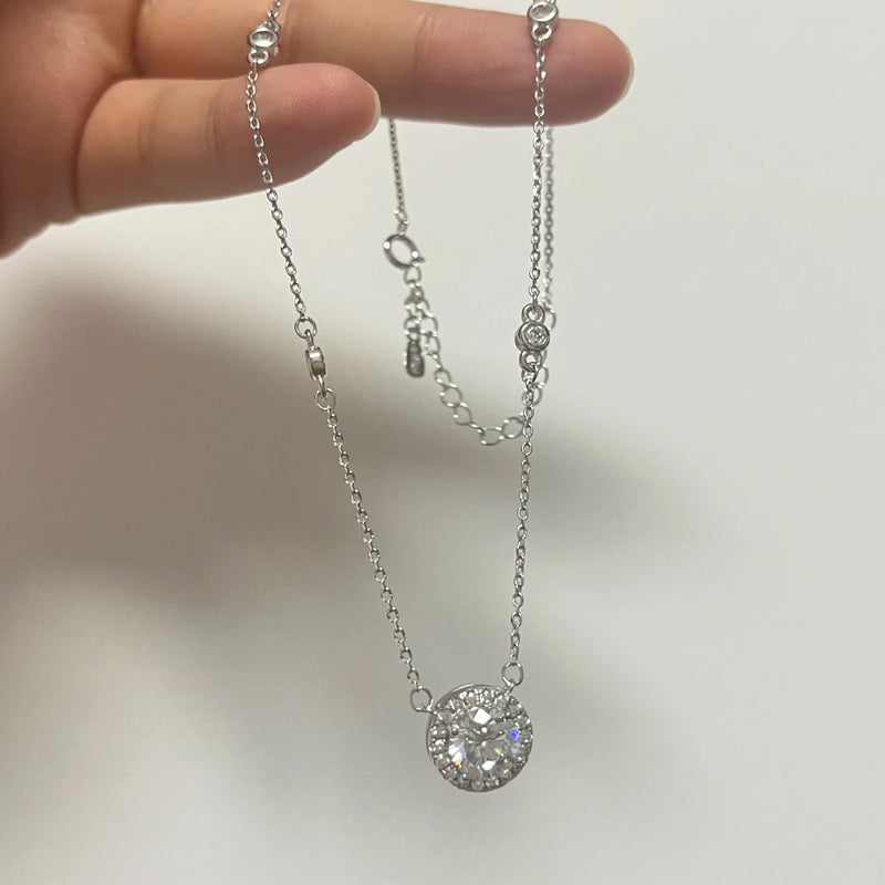 Colar Moissanite 1CT em Prata Esterlina S925