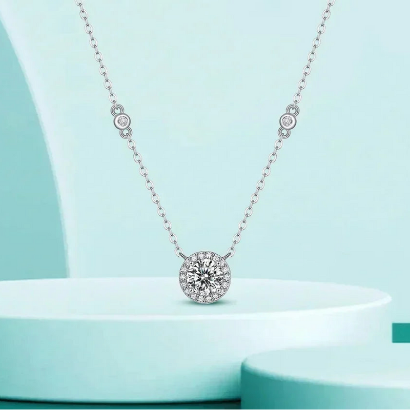 Colar Moissanite 1CT em Prata Esterlina S925