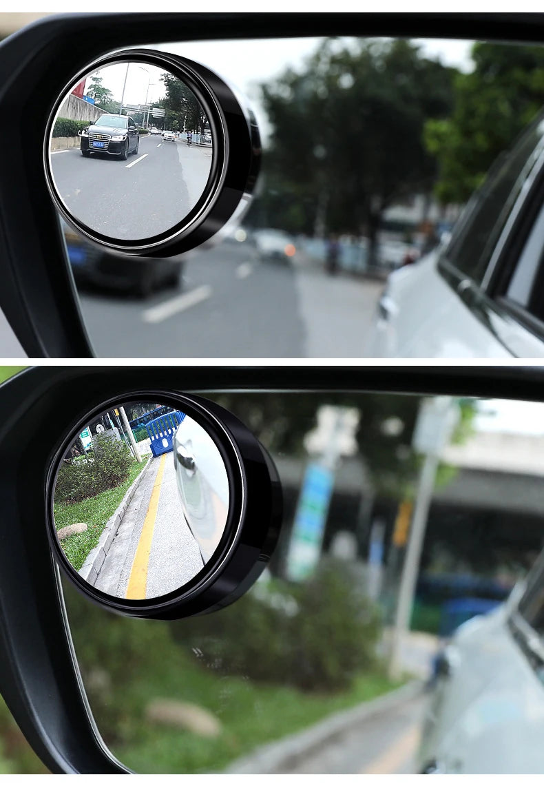 Espelho ajustável de ponto cego para carro, espelho convexo retrovisor auxiliar, espelhos redondos de grande angular para carro reverso, 360 graus, 2pcs