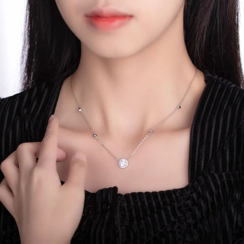 Colar Moissanite 1CT em Prata Esterlina S925