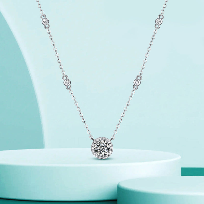 Colar Moissanite 1CT em Prata Esterlina S925