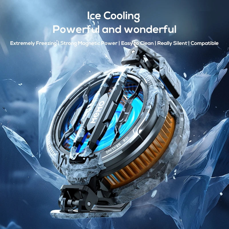 Memo cx08 cx07 refrigerador do telefone móvel ventilador de refrigeração magnética caso radiador para pubg gaming volta clipe dissipador calor fresco para smartphones