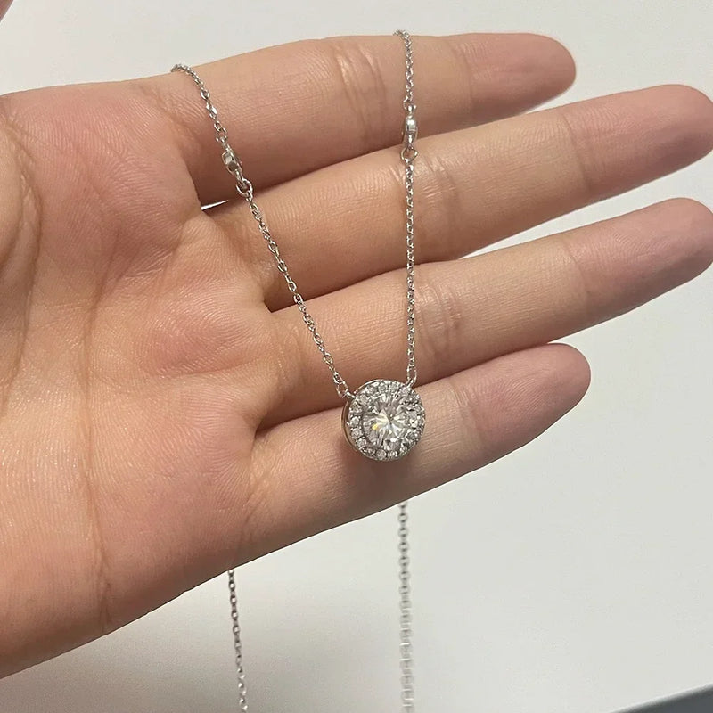 Colar Moissanite 1CT em Prata Esterlina S925