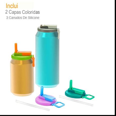 Tampas de Silicone Reutilizáveis para Latas de Refrigerante com Canudos – Solução Prática e Sustentável para Suas Bebidas!