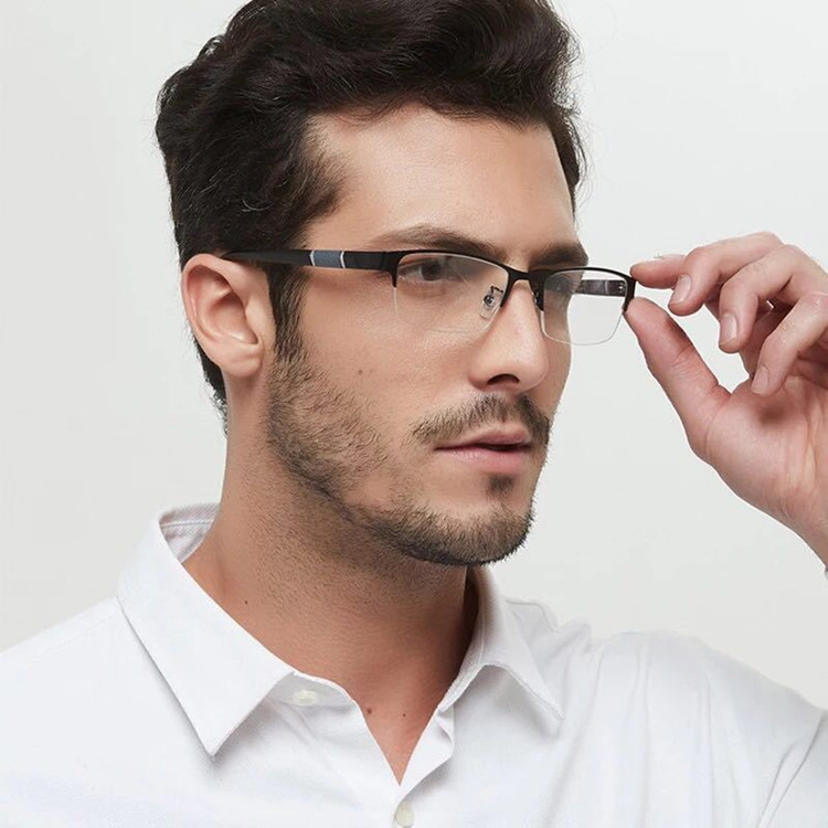 Óculos Anti-radiação masculino clássico meia armação óculos masculino feminino Anti-luz azul Compu