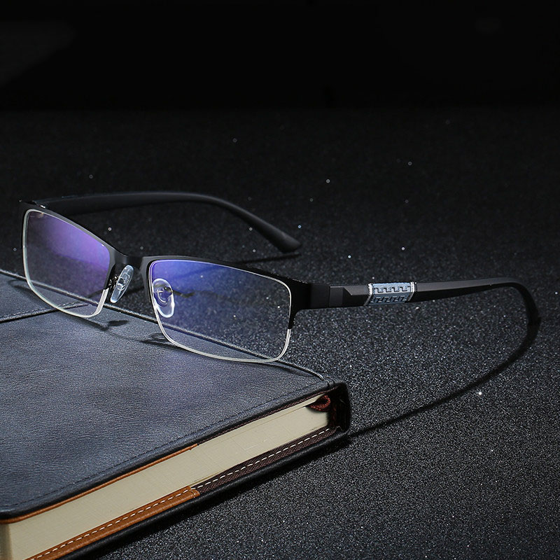 Óculos Anti-radiação masculino clássico meia armação óculos masculino feminino Anti-luz azul Compu